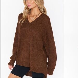 Show me your mumu Ozzy chocolate brown oversized sweater size M